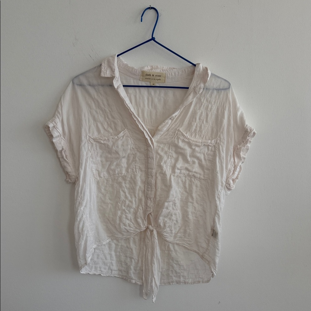 Cloth & Stone Cream Button-Down Shirt